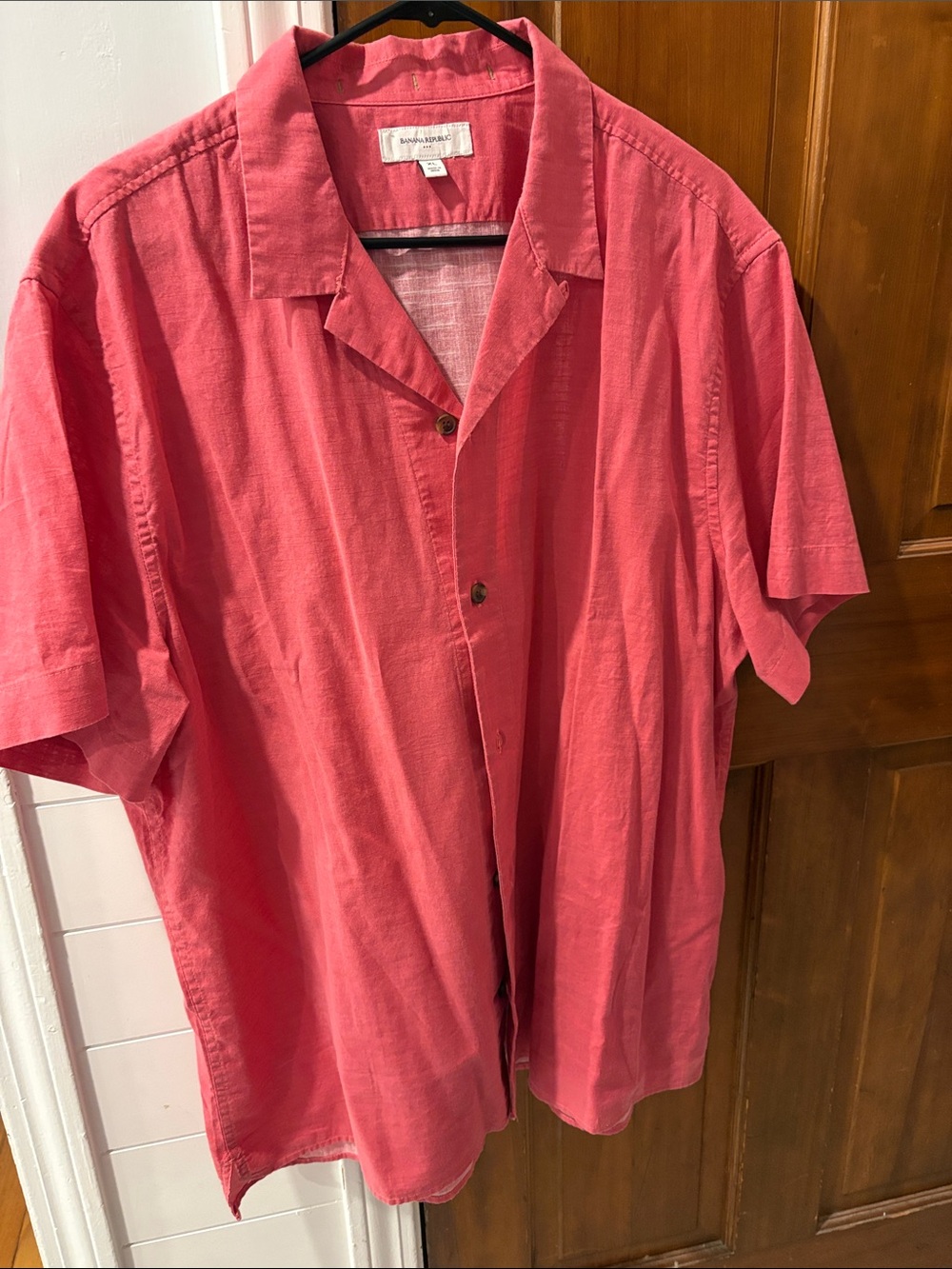 Banana Republic Men's Short-Sleeve Button-Down Shirt - Coral